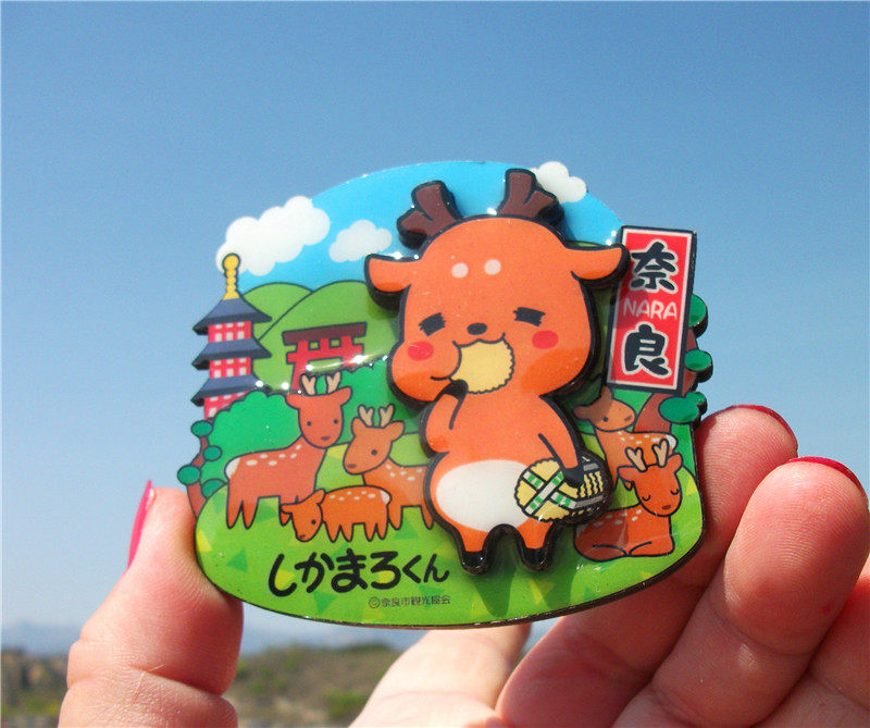 世界旅游纪念冰箱贴 日本 奈良 nara 小鹿 卡通 木质三层 多款