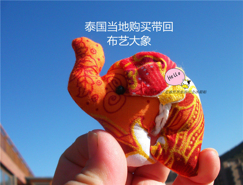 THAILAND LOCAL BUY REFRIGERATOR MAGNETS CUTE ELEPHANTS FABRICS DOUBLE-SIDED MULTI-COLORED MULTI-COLORED