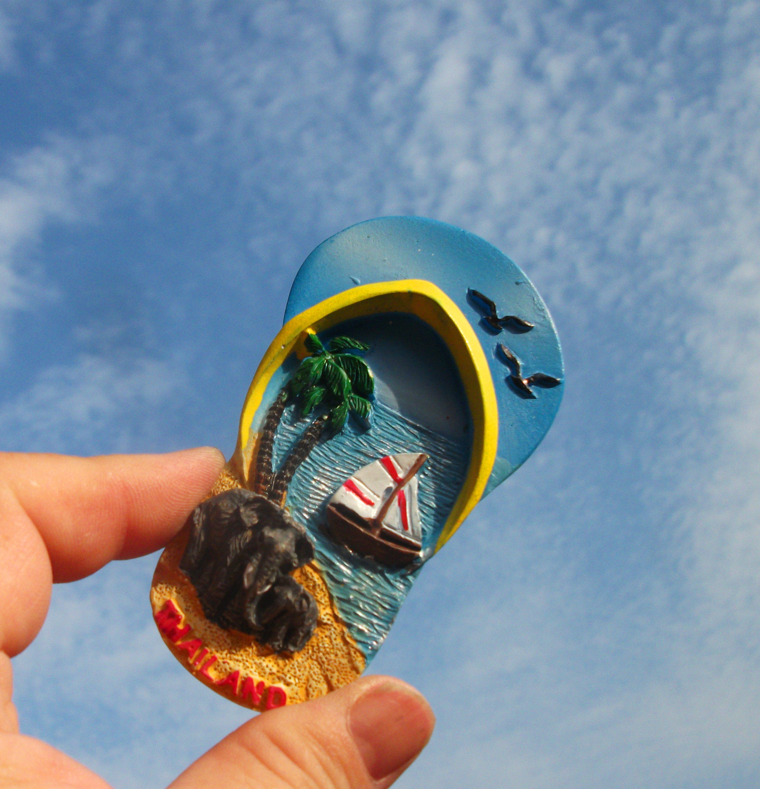 THAILAND LOCAL BUY FRIDGE MAGNET THAILAND PATTAYA PATTAYA SLIPPER SHAPE TWO