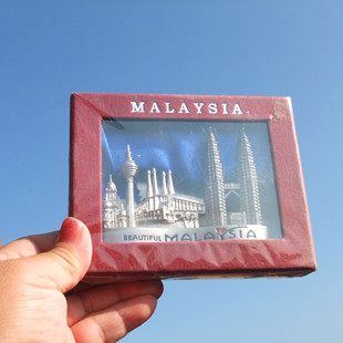 马来西亚当地购买纪念品 名片架 便签架 金属材质 MALAYSIA