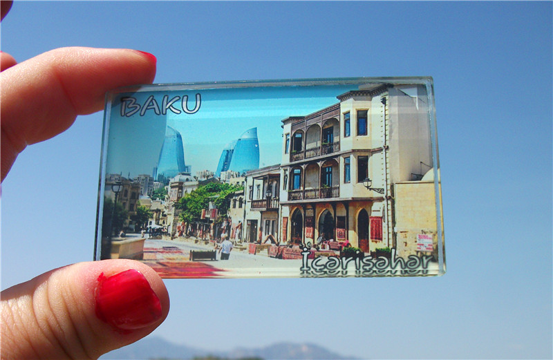 麦望珍藏 阿塞拜疆当地冰箱贴 玻璃的 巴库BAKU