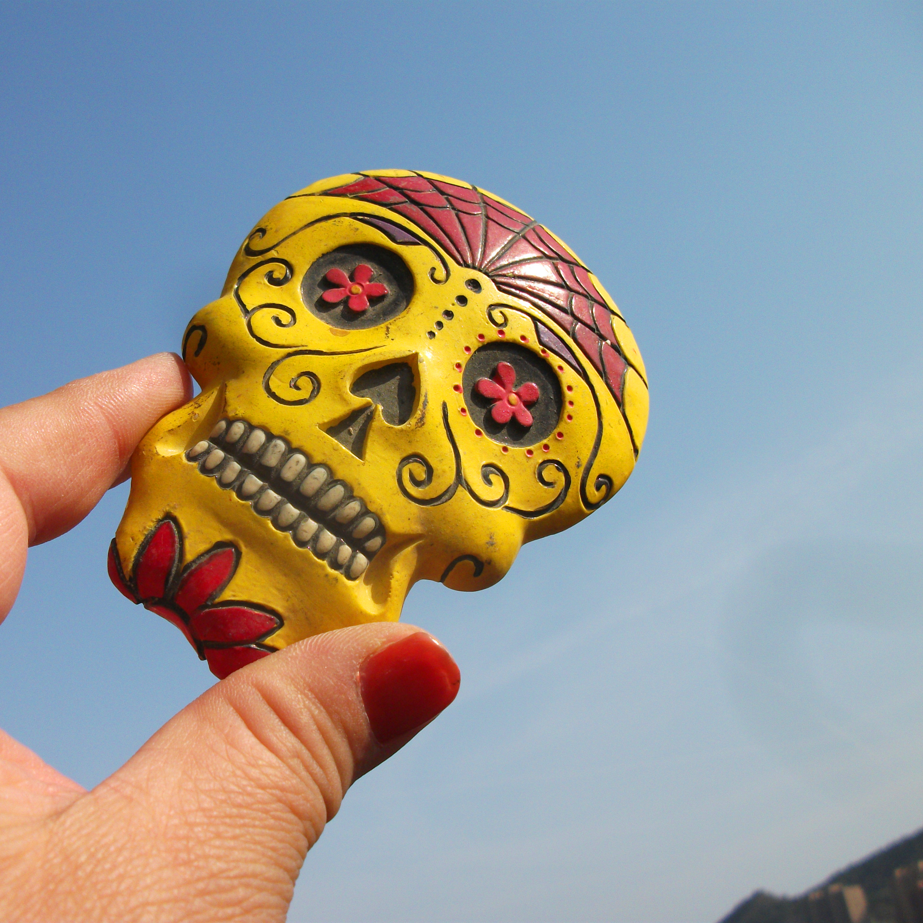 墨西哥当地购买冰箱贴 亡灵节 彩色骷髅 多款 坎昆