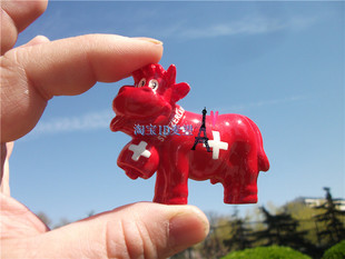 瑞士当地购买冰箱贴 瑞士 红色 吐舌小牛 戴着牛铃 SWITZERLAND