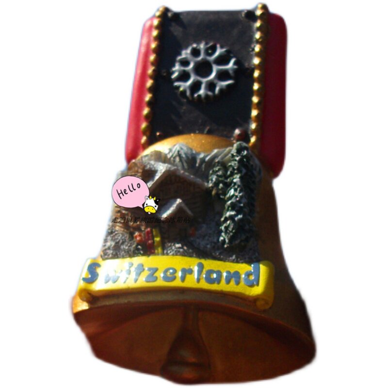 SWITZERLAND LOCAL BUY FRIDGE MAGNETS SWITZERLAND CLASSIC TOURIST SOUVENIRS COWBELLS SNOW MOUNTAIN HUTS SOUVENIRS