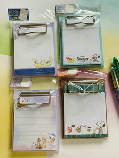 出日本原单 小夹板便条本 可爱卡通便签纸掌中宝可撕便签本新款