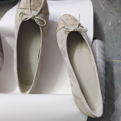 2026春夏新款小香风圆头浅口通勤平底芭蕾单鞋女蝴蝶结瓢鞋豆豆鞋