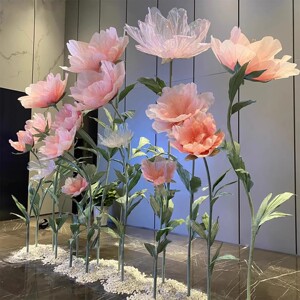 户外防水巨型仿真桃花橱窗美陈