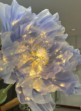 巨型开合花电动满天星会动的花机械开合仿真花自动感应开合假花