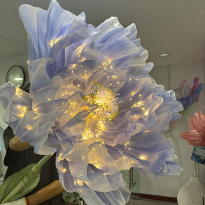 巨型开合花电动满天星会动的花机械开合仿真花自动感应开合假花