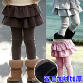 秋冬女孩裤 2025新款 子 裙加绒秋季 打底裤 女童裙裤 假两件儿童外穿裤