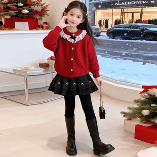 女童打底裤2025新款秋冬儿童冬季裤裙假两件一体女孩加绒加厚裙子