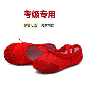精品幼儿童成人帆布软底舞蹈鞋两底练功体操鞋考级猫爪肚皮形体女
