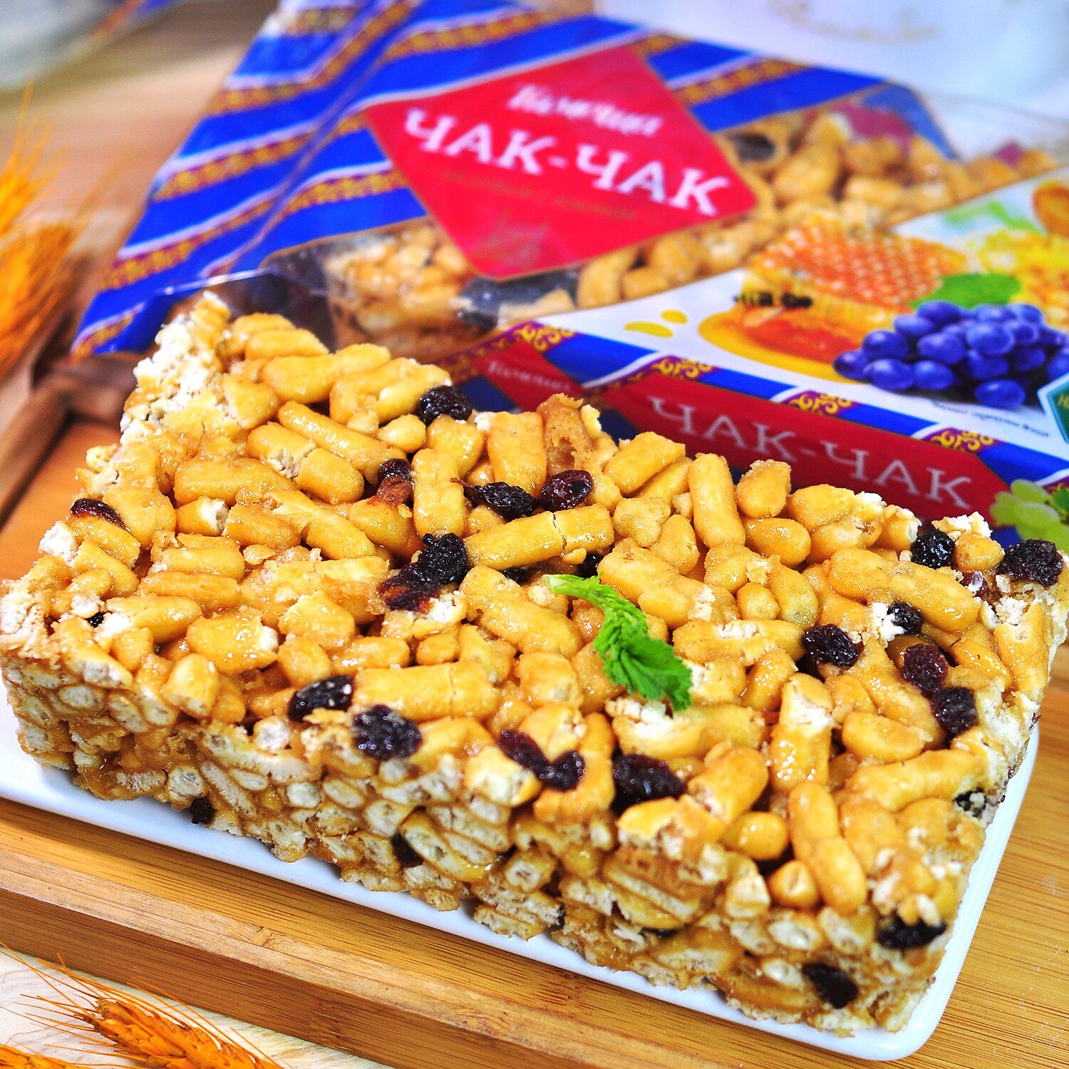 俄罗斯进口沙琪玛小吃零食传统糕点蜂蜜葡萄干巧克力味慈润尼牌