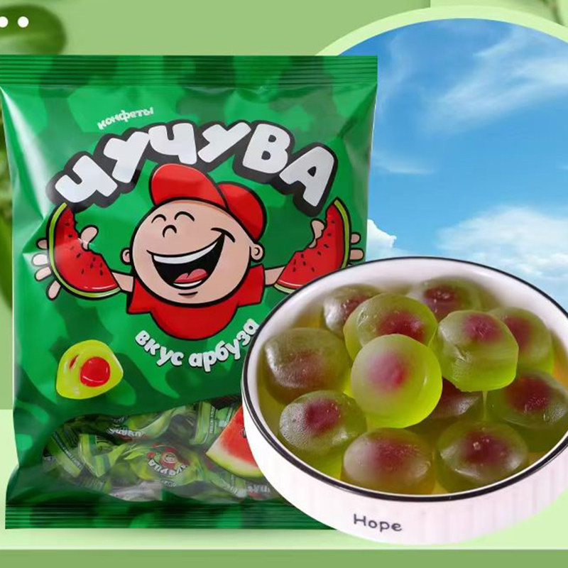 西瓜软糖俄罗斯进口水果味软糖芒果荔枝味糖果婚庆喜糖年货俄佐夫