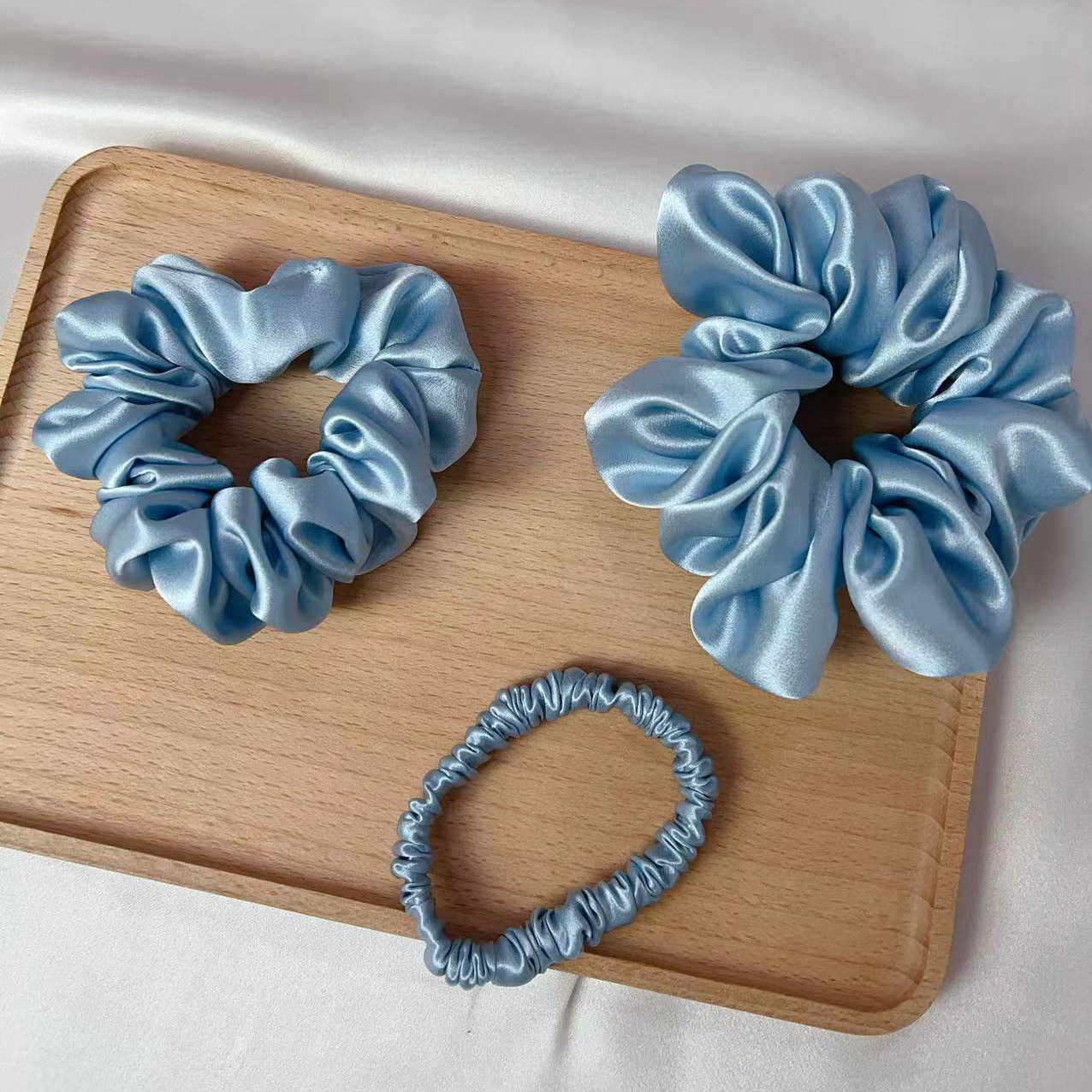 30姆米真丝发圈桑蚕丝无痕不勒少女发饰发绳丸子头绳皮筋组合礼物