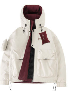 冬趣【解“鸭”包】羊毛绒滑雪派克服加厚连帽外套男女可拆卸配件