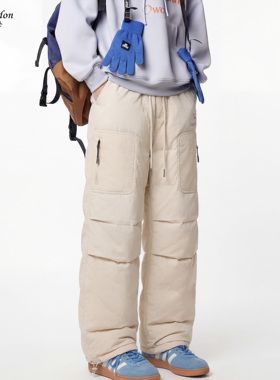 【羽绒裤】百搭工装户外三防轻柔90绒羽绒裤保暖加厚宽松裤子情侣