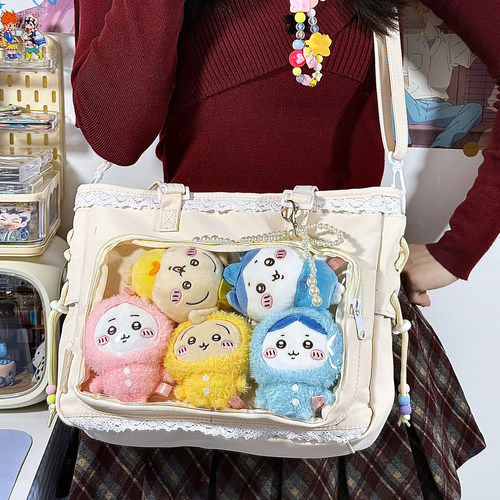 二次元日常基础款蕾丝花边痛包