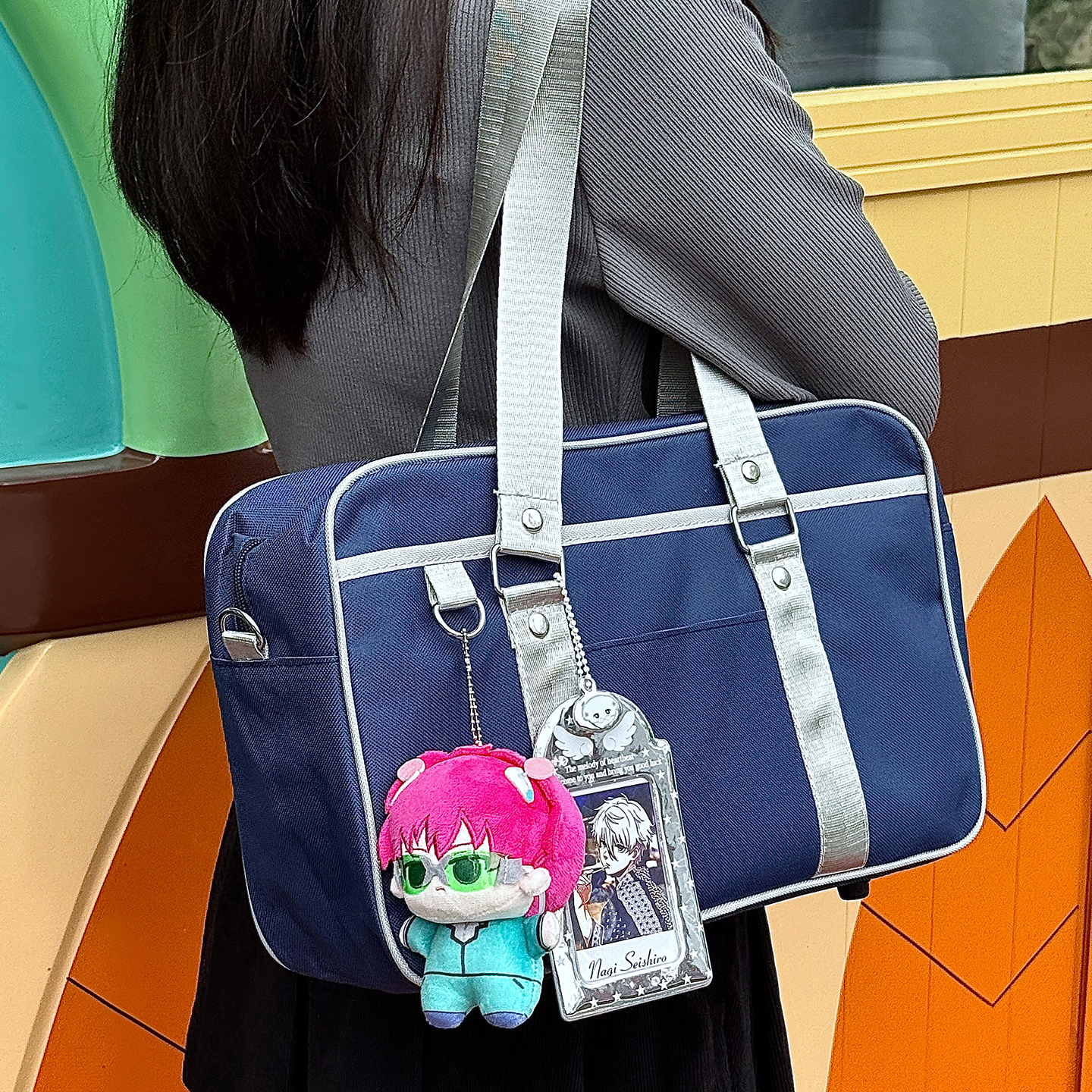 日系ins简约通勤斜挎包学生手提