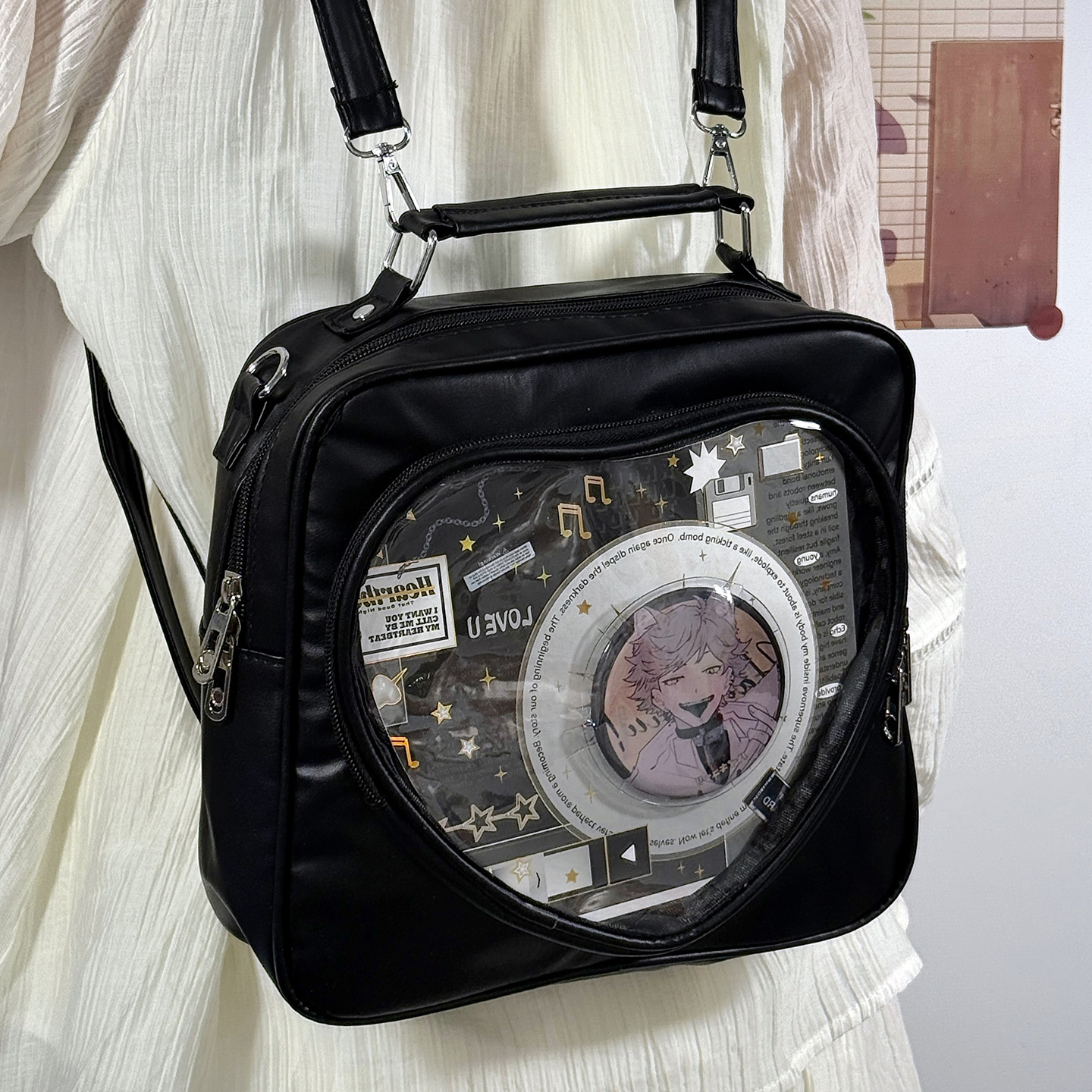 日系可爱小食量痛包双肩斜挎包