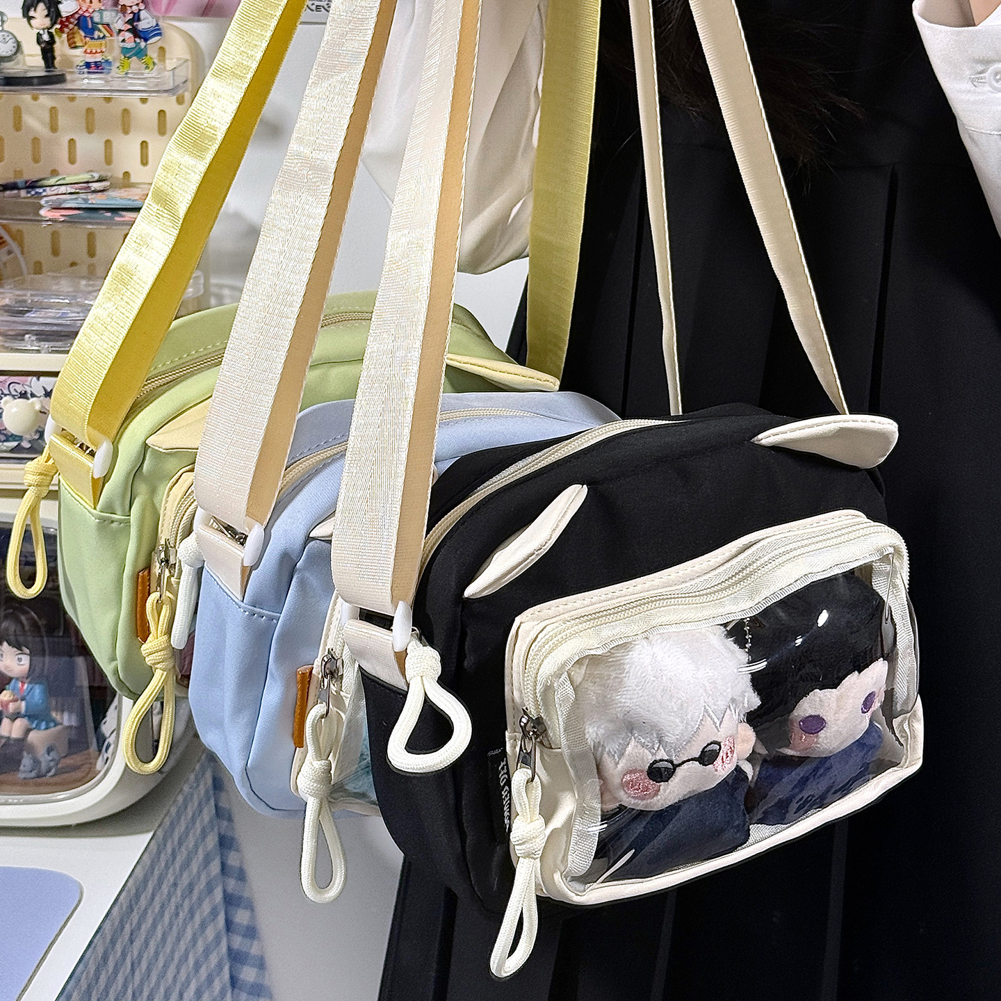 日系学院二次元透明单肩斜挎痛包