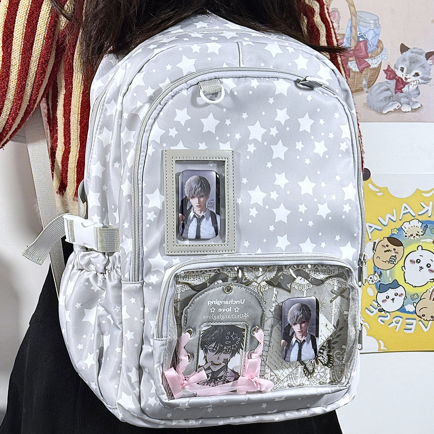 大容量可爱星星双肩包放小卡透明日常谷子吧唧痛包娃包学生书包女,箱包皮具/热销女包/男包,双肩背包,淘宝优惠券,粉丝福利购,淘宝优惠卷