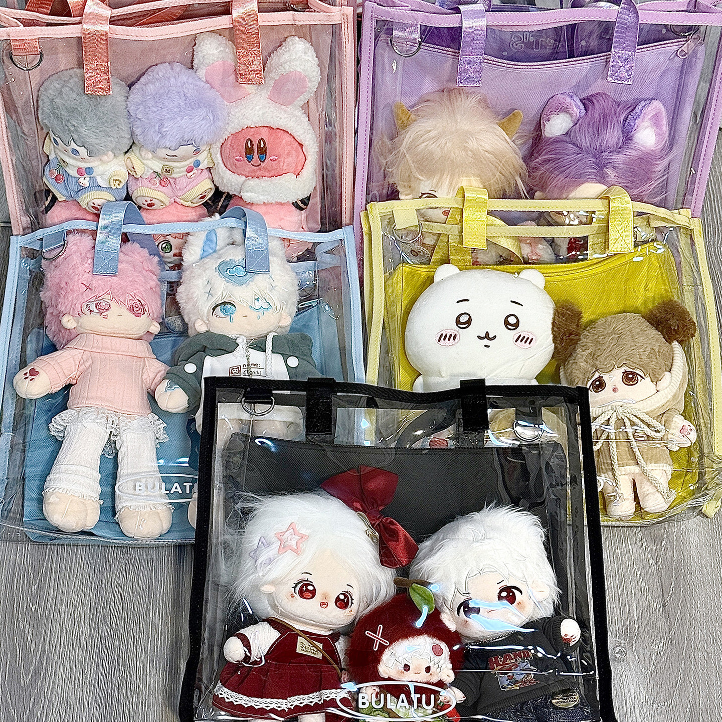 大容量双面演唱会追星漫展10cm20cm30cm娃包二次元透明痛包单肩包