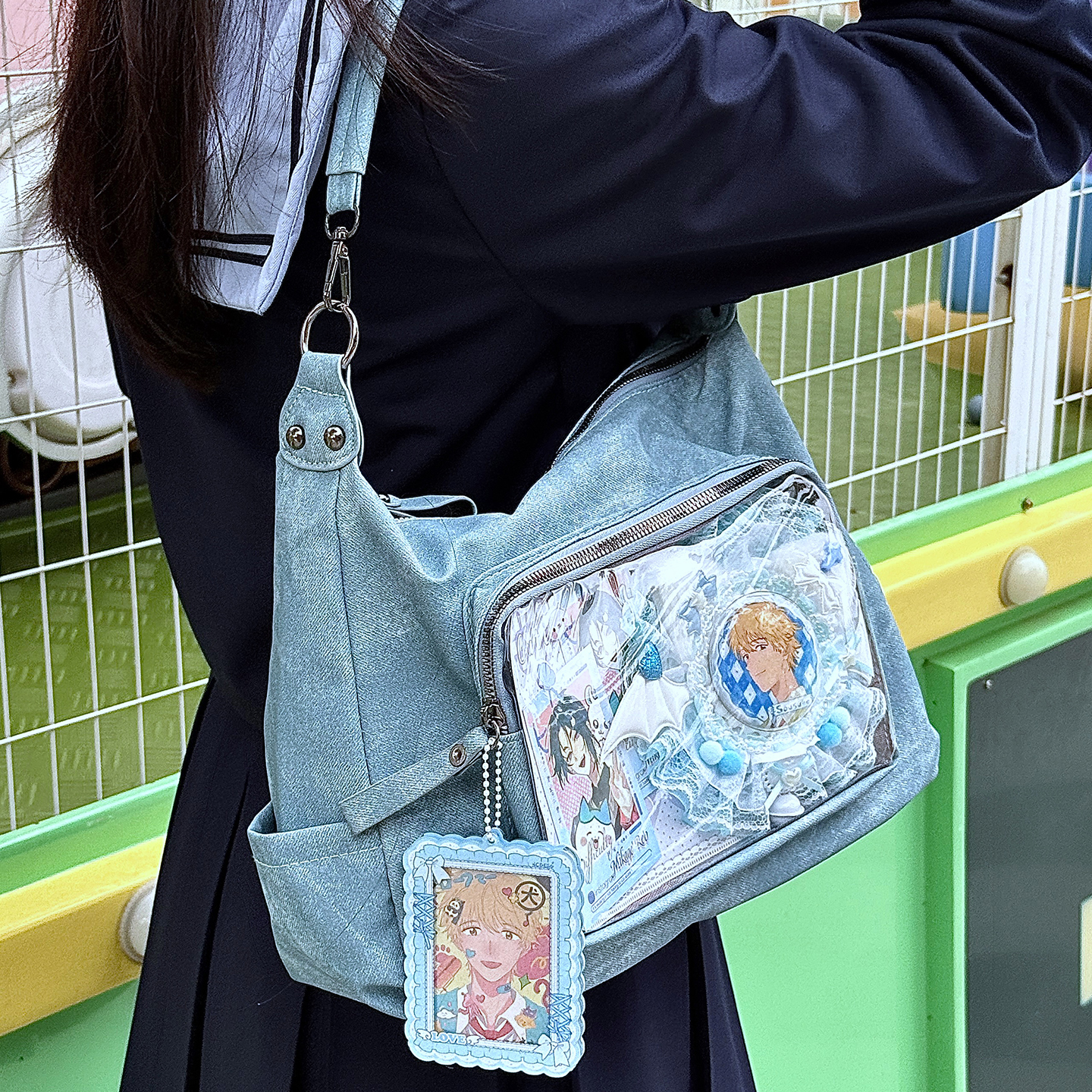 二次元吧唧痛包10cm娃包斜挎包