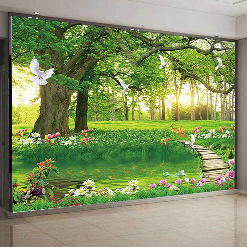 森林风景墙贴纸山水画墙画壁画贴纸画客厅卧室背景墙装饰贴画壁画