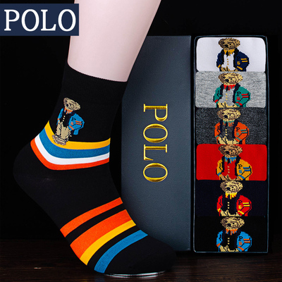 Polo防臭男士袜子纯棉秋冬季吸汗