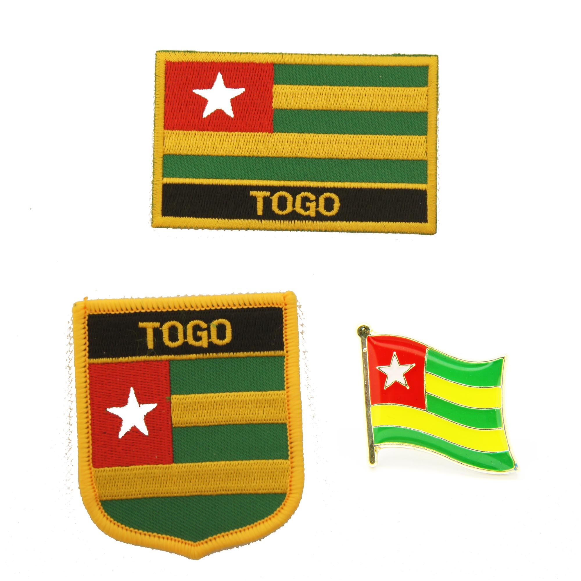 51 Togo flag pin patch 多哥 国旗 布贴 徽 背胶 刺 绣肩章