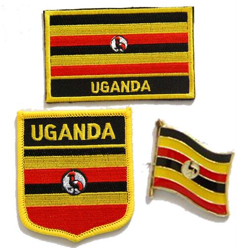 185 Uganda  flag pin patch乌干达国旗布贴 臂章 徽章 肩章 背胶
