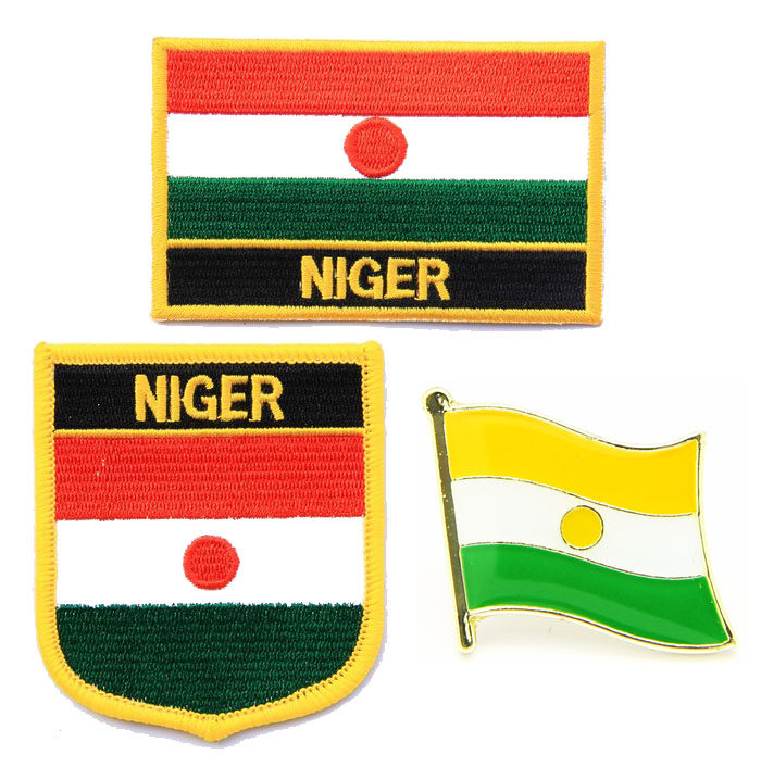 尼日尔国旗布贴徽章背胶刺绣肩章