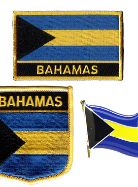 24 Bahamas  flag pin patch 巴哈马 国旗布贴徽章 背胶 刺绣肩章