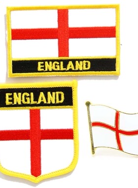 179 England flag pin patch 圣乔治旗英格兰国旗布贴 臂章 徽章