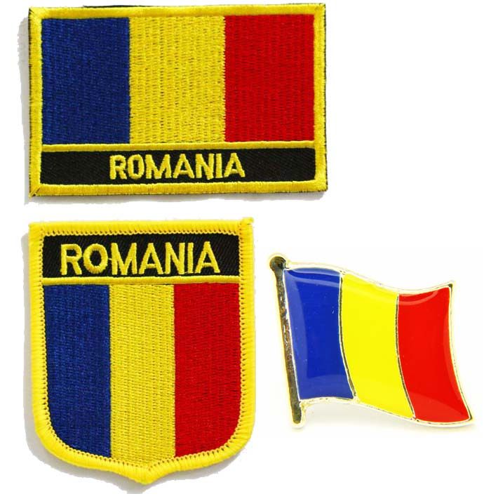 罗马尼亚国旗布贴背胶徽章