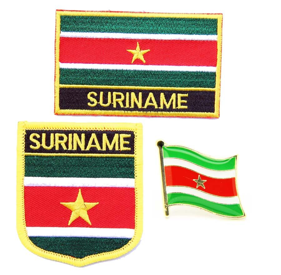 苏里南国旗布贴背胶熨烫徽章