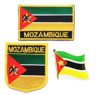 133 Mozambiq  flag pin patch 莫桑比克国旗布贴 臂章 徽章 肩章