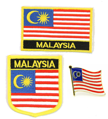 114 Malaysia flag pin patch马来西亚国旗布贴 臂章 徽章 肩章