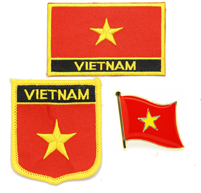 212 Vietnam flag pin patch 越南国旗布贴 臂章 徽章 肩章