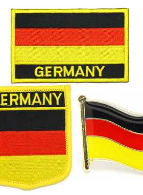 049 Germany flag pin patch 德国国旗布贴 背胶熨烫 徽章 肩章
