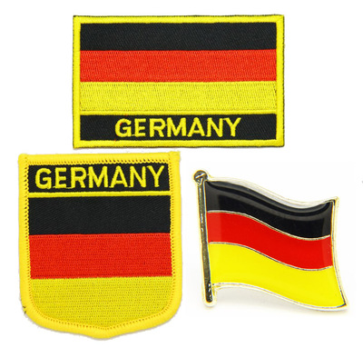 049 Germany flag pin patch 德国国旗布贴 背胶熨烫 徽章 肩章