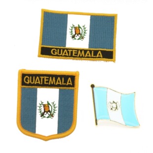 182 Guatemala flag pin patch危地马拉国旗布贴徽章背胶刺绣肩章