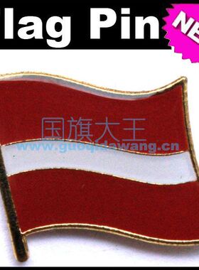 国旗拉脱维亚商务金属胸针徽章