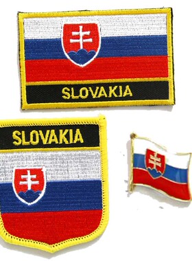 164 Slovakia flag pin patch 斯洛伐克国旗布贴 臂章 徽章