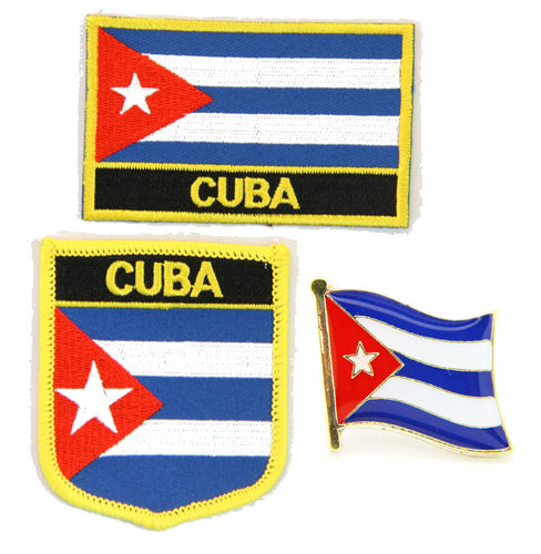 070 Cuba flag pin patch 国旗大王专卖 古巴国旗布贴 臂章 徽章