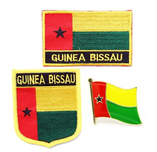 082 guinea bissau flag pin patch 几内亚比绍国旗布贴 徽章