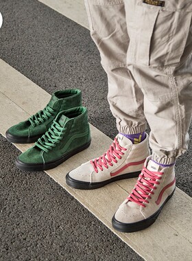 金小姐VANS正品SK8-HI翻毛皮拼接高帮男女情侣板鞋VN0A5HXV60M