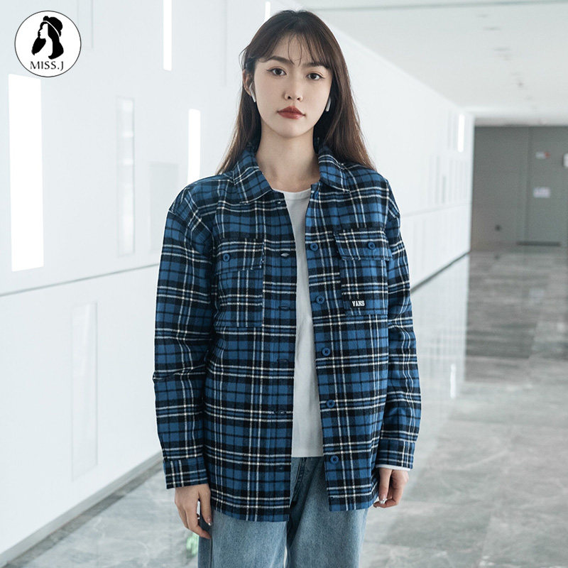 VANS条纹格子女款休闲夹克外套