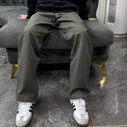 Carhartt卡哈特B11纯色宽松帆布单膝伐木裤直筒工装休闲长裤